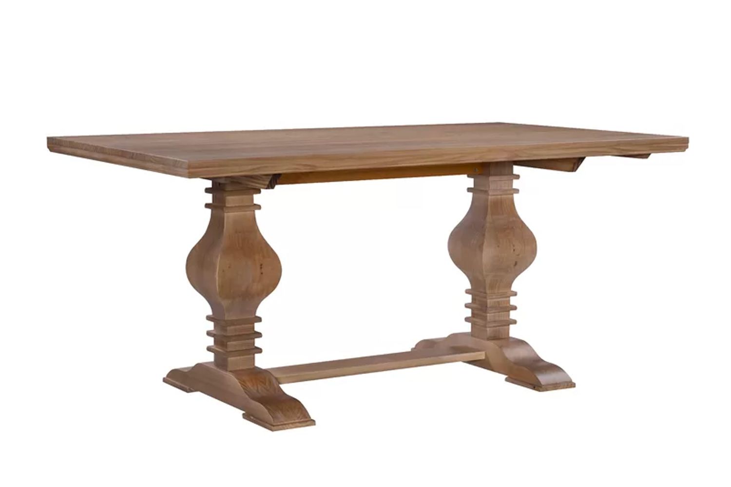 Table de salle à manger à tréteaux en pin massif Laurel Foundry Modern Farmhouse Strickler 67&quot ; Pine Solid Wood Trestle Dining Table