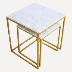 Ensemble 2 tables gigognes en marbre