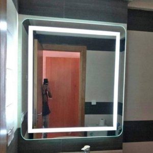 Miroir lumineux carré moderne LED