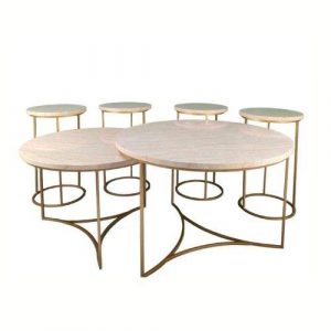 Ensemble de 6 tables gigognes marbre