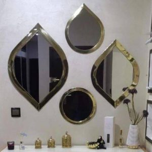 4 miroirs couloir en Laiton "Goutte"