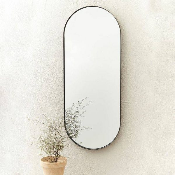miroir décoratif ovale en métal