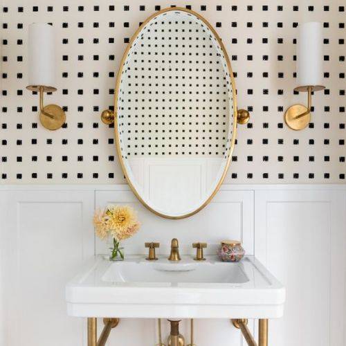 Miroir salle de bain doré