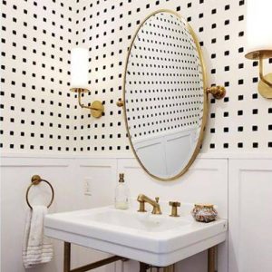 Miroir salle de bain doré