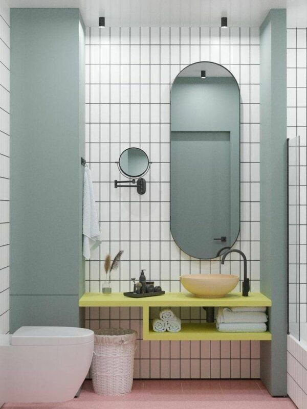 Miroir salle de bain avec cadre noir