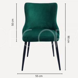 chaise en velour vert