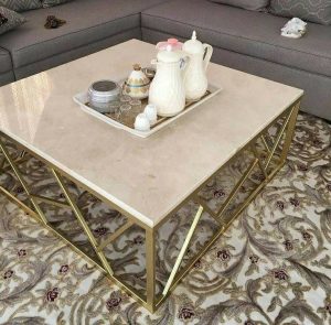 table basse marbre beige