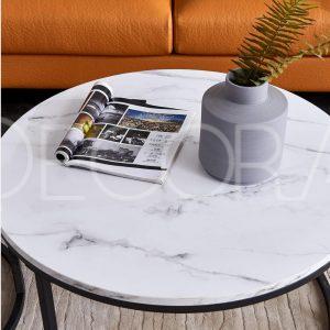 table gigogne marbre blanc