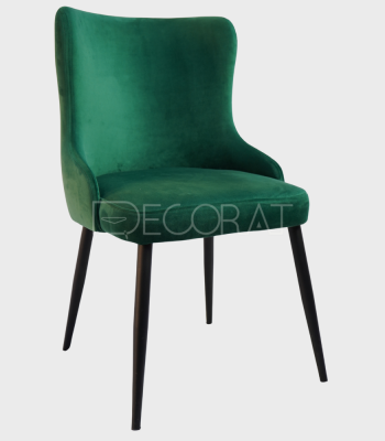 chaise en velour vert