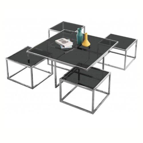 5 Tables basses gigogne carrée
