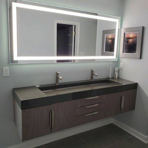 Miroir éclairage salle de bain LED 140 x 70 cm