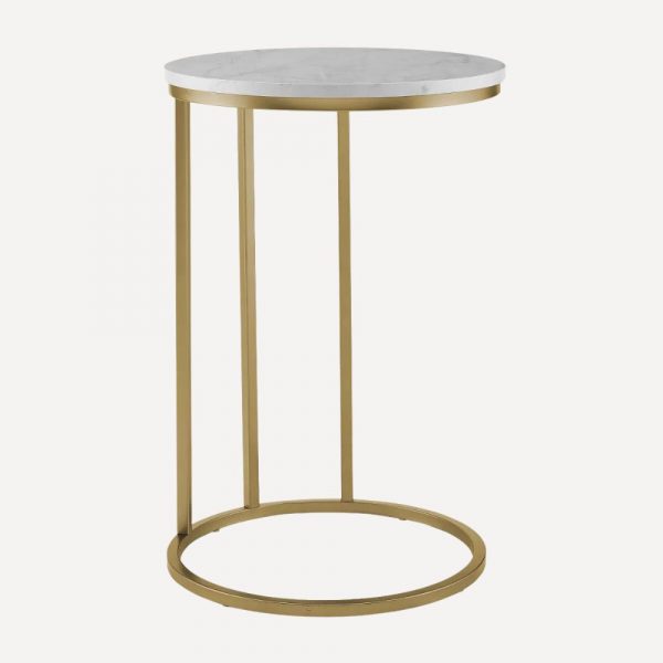 Table appoint marbre blanc