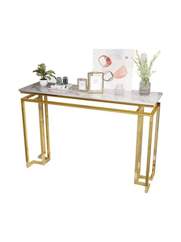 Table console inox doré