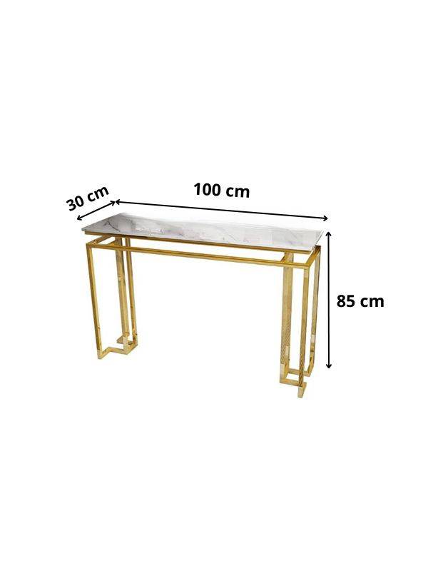 Table console inox doré