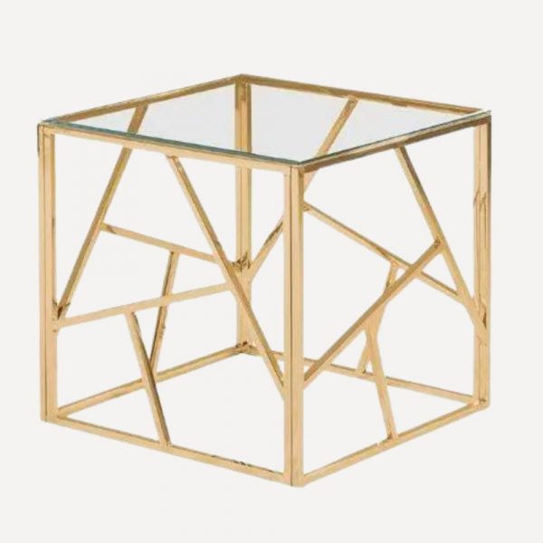 Table d'appoint en verre transparent