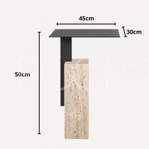 Table d'appoint moderne en travertin