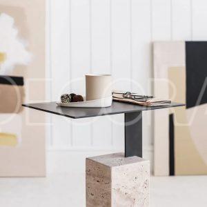 Table d'appoint moderne en travertin