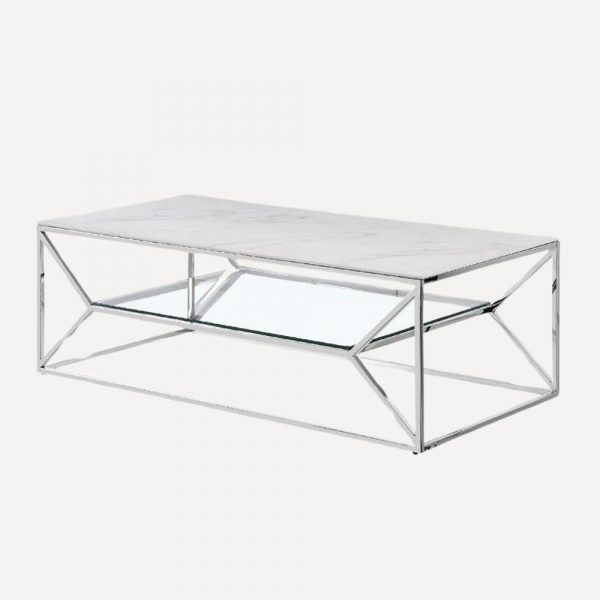 Table basse inox argenté