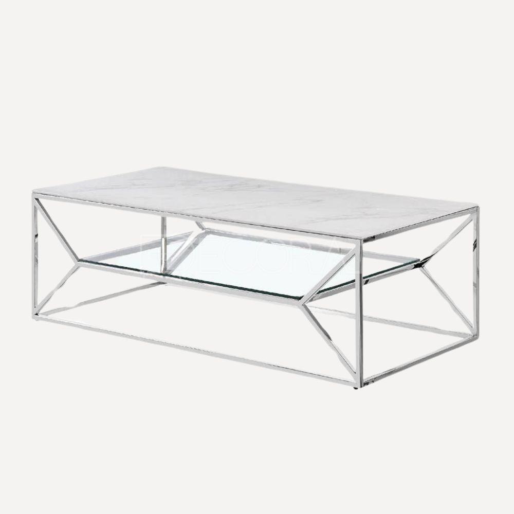 Table basse inox argenté