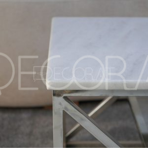 Table basse inox argenté