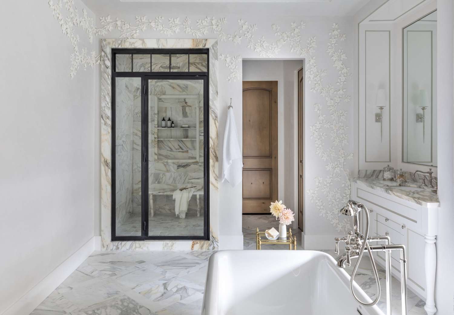 elegant gray-and-white bathroom