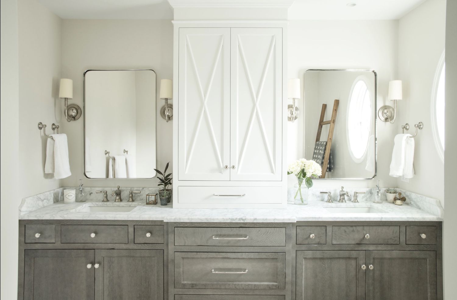transitional gray and white bathroom 
