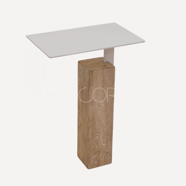 Table d'appoint moderne en travertin