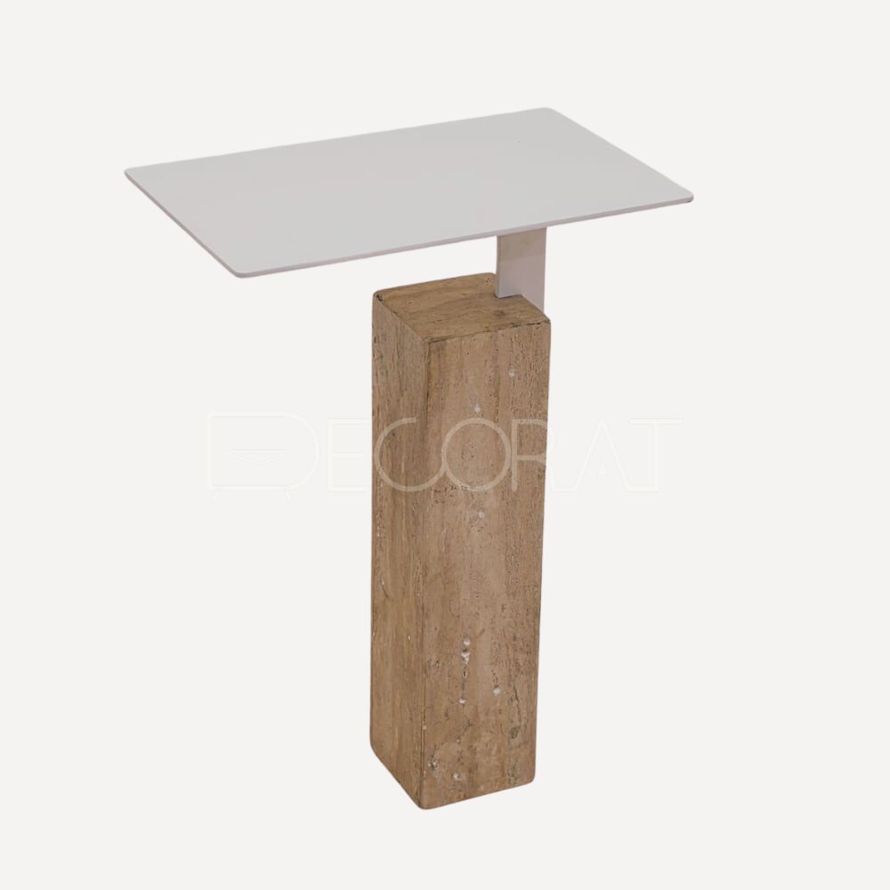 Table d'appoint moderne en travertin