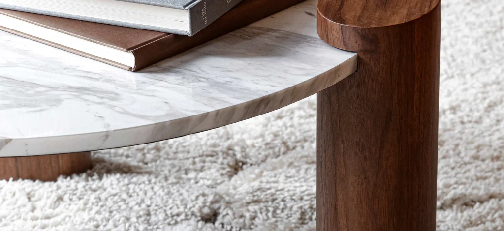 Table Travertin et Bois
