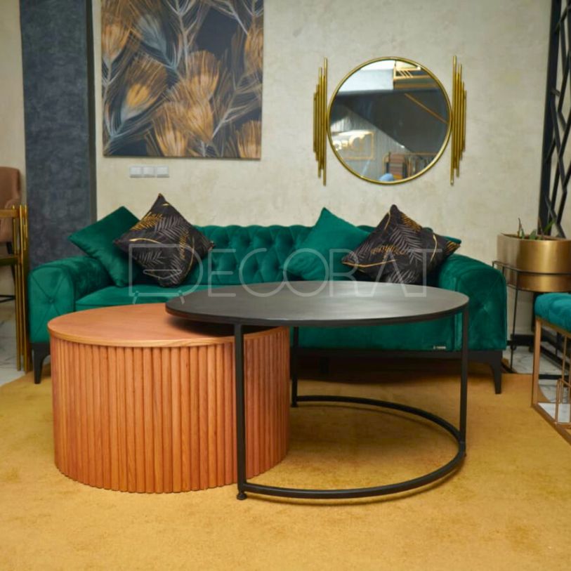Table basse en bois et métal
